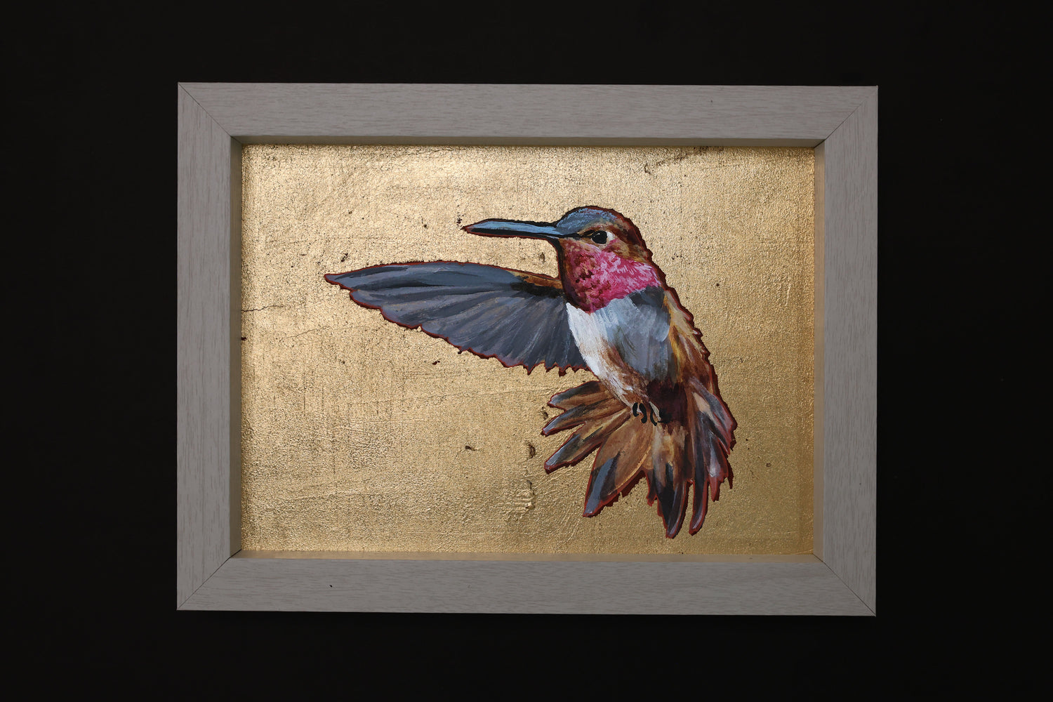 painting of hummingbird on branch