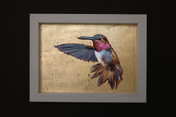 painting of hummingbird on branch