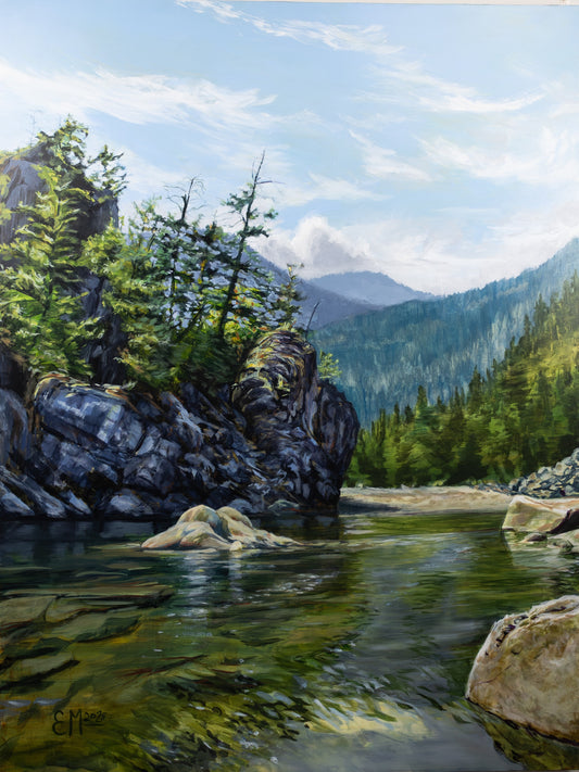 River Bathing - Artist's Proof (canvas, framed)